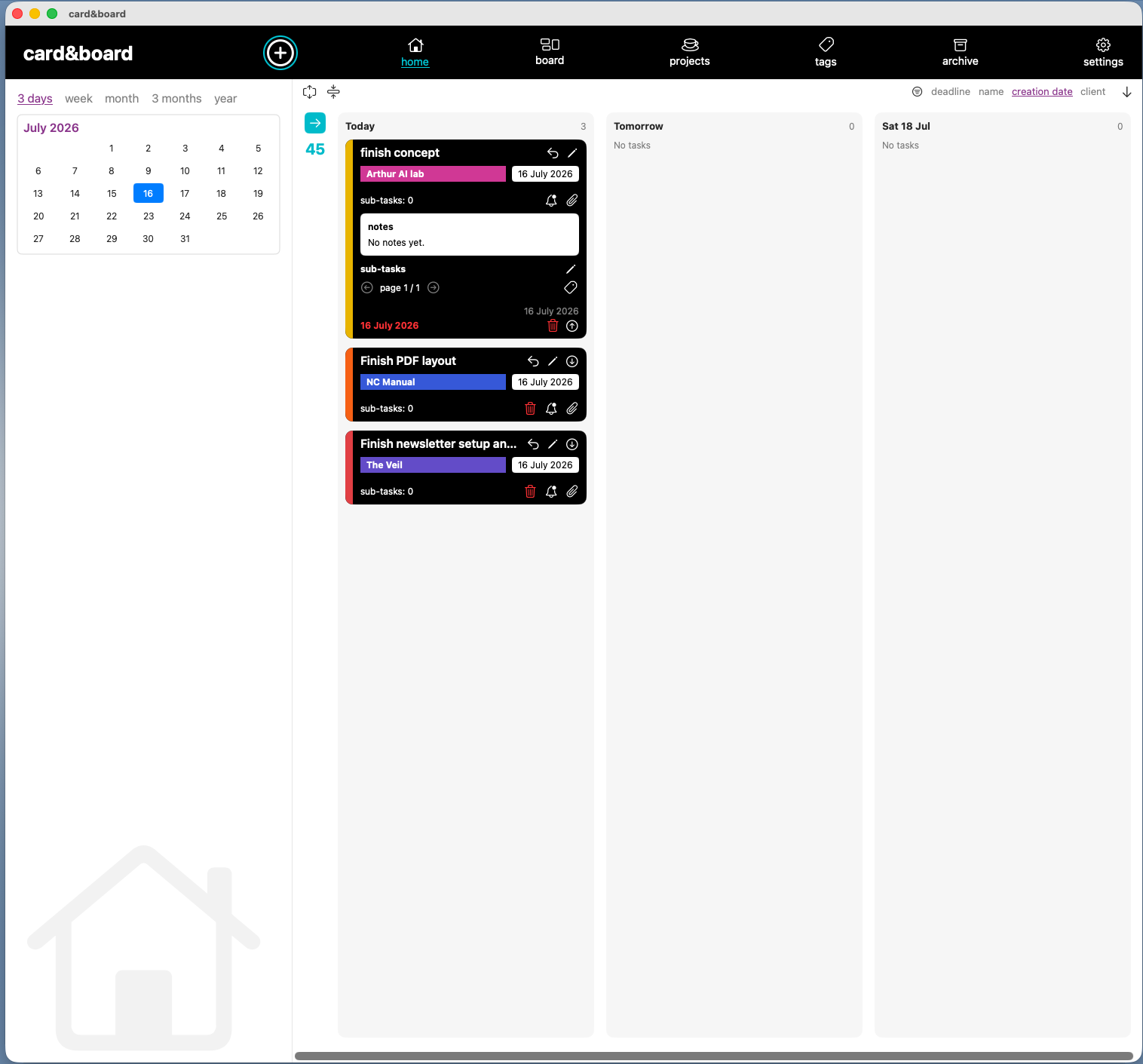 card&board native macOS planning app in daily use